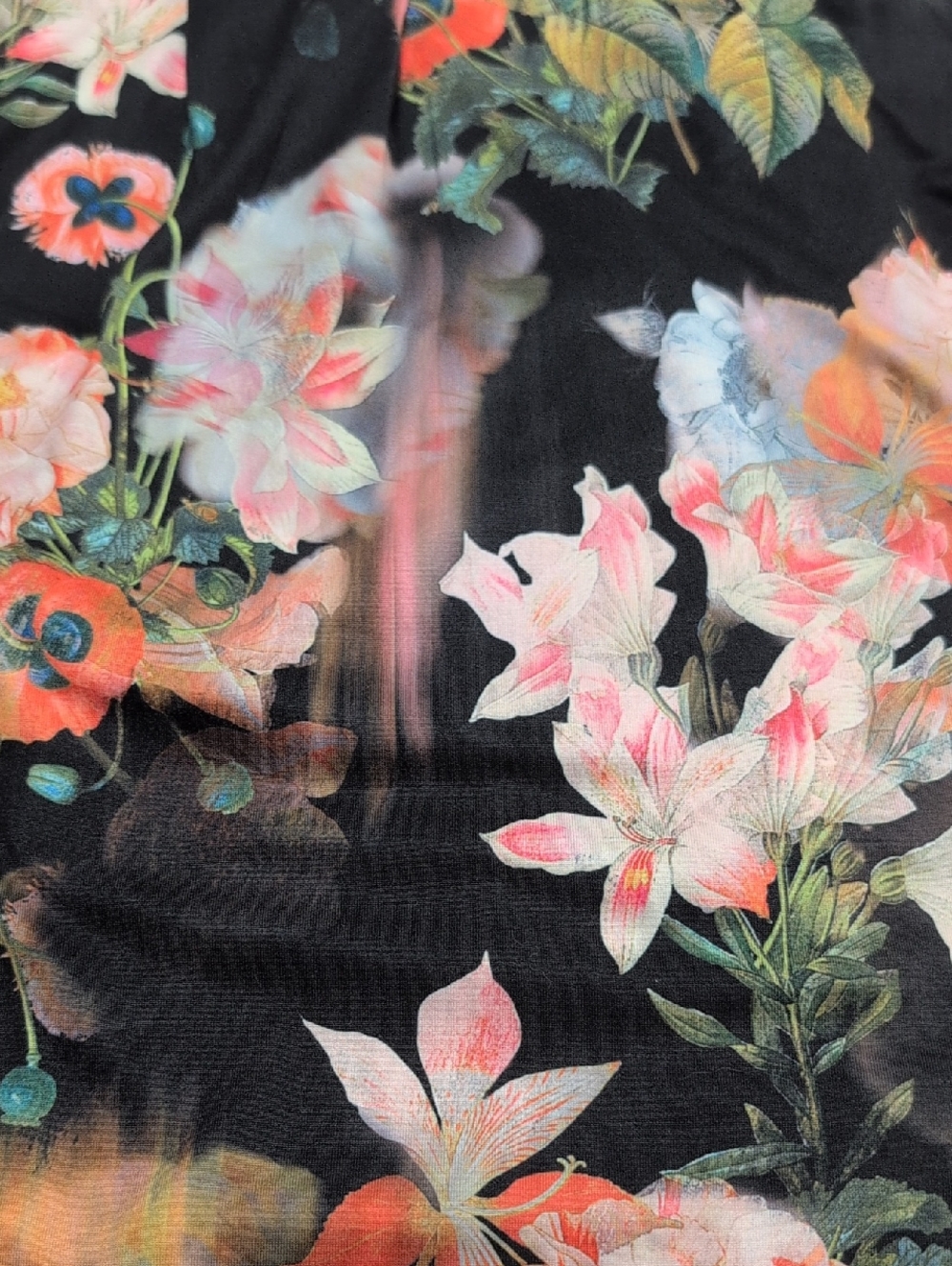 Floral Satin Pajama Set - Black Multi - Picture 10 of 10